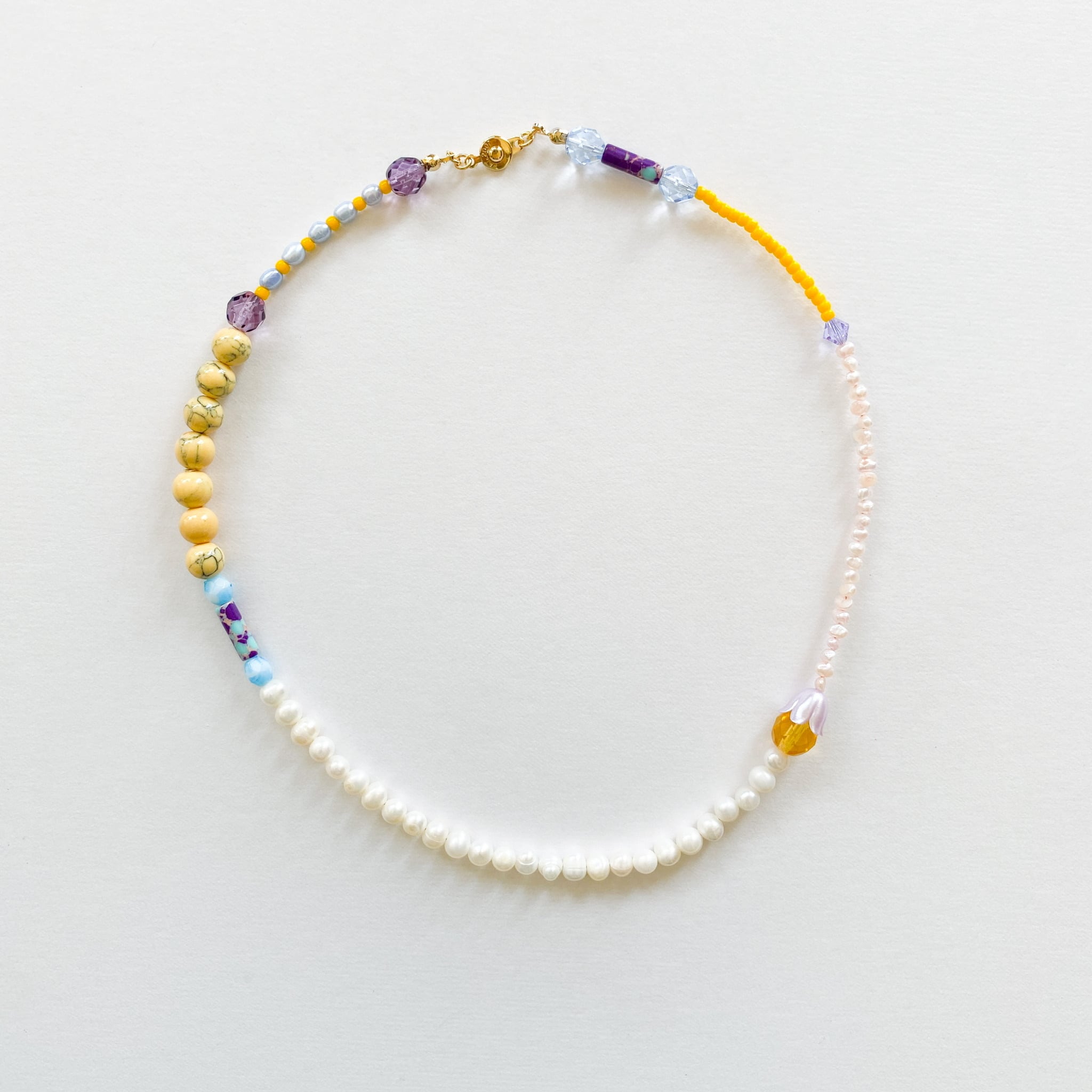 淡水パールとビーズのネックレス