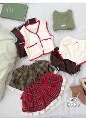 韓国子供服 / 26winter / my bebe / チェックカンカンスカート / キッズ / 冬服 *XS~XL*