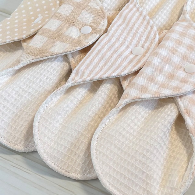 22cm ワッフル オーガニック 布ナプキン 防水仕様 4枚セット 普通の日用 393