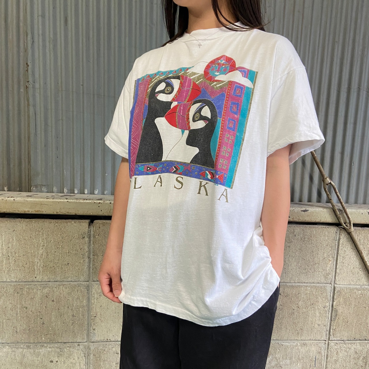 激レア 一点物90s スノボTシャツ ビッグプリント vintage 古着 