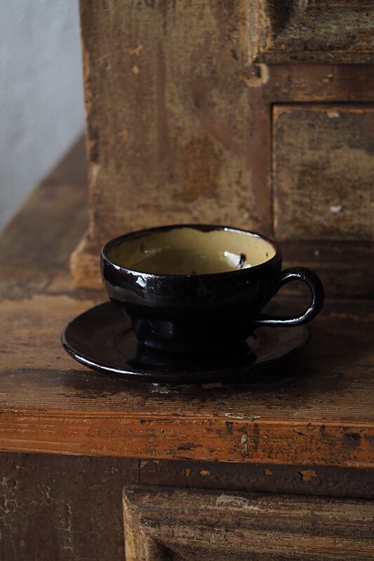深みの黒 カップ&ソーサーセット-antique cup & saucer set