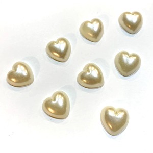 〈再入荷〉ハート型パールカボションパックL（12mm/10p）