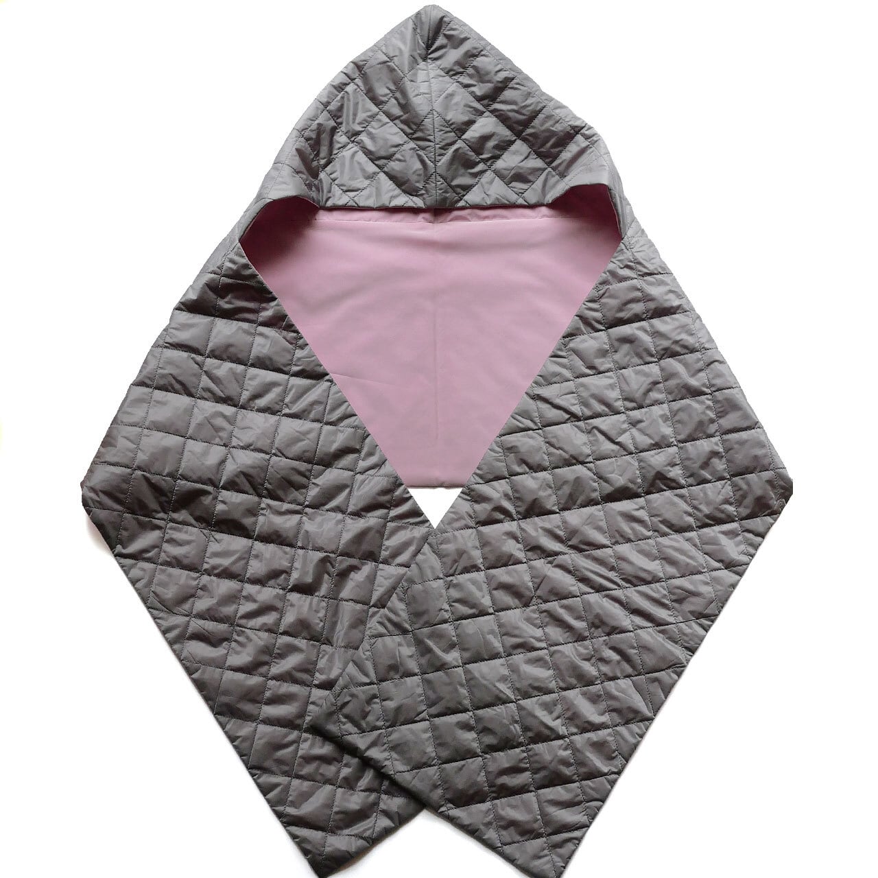 19.【灰色の国】あのフードマフラー（グレー×ピンク） | さゆうま