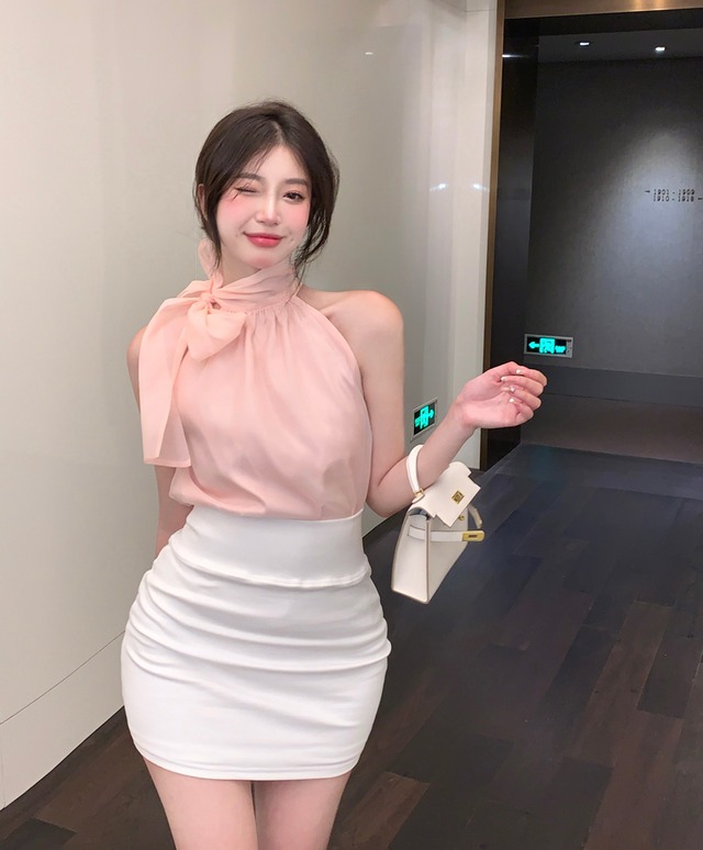 スカート サマーショートホワイトハイウェストウェスト薄手 夏物 ガールズファッション11978883161