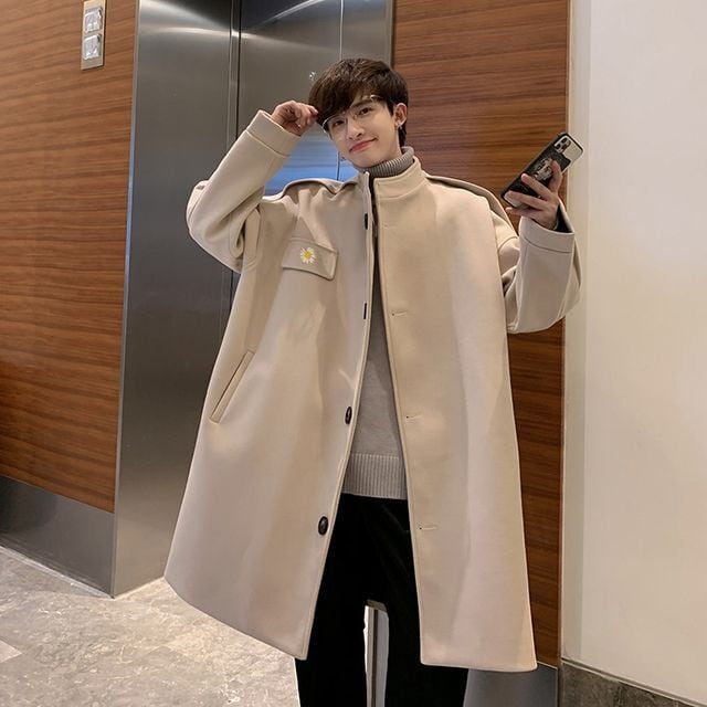 予約販売】チェスターコート ステッチ アウター ロング丈 メンズ ユニ