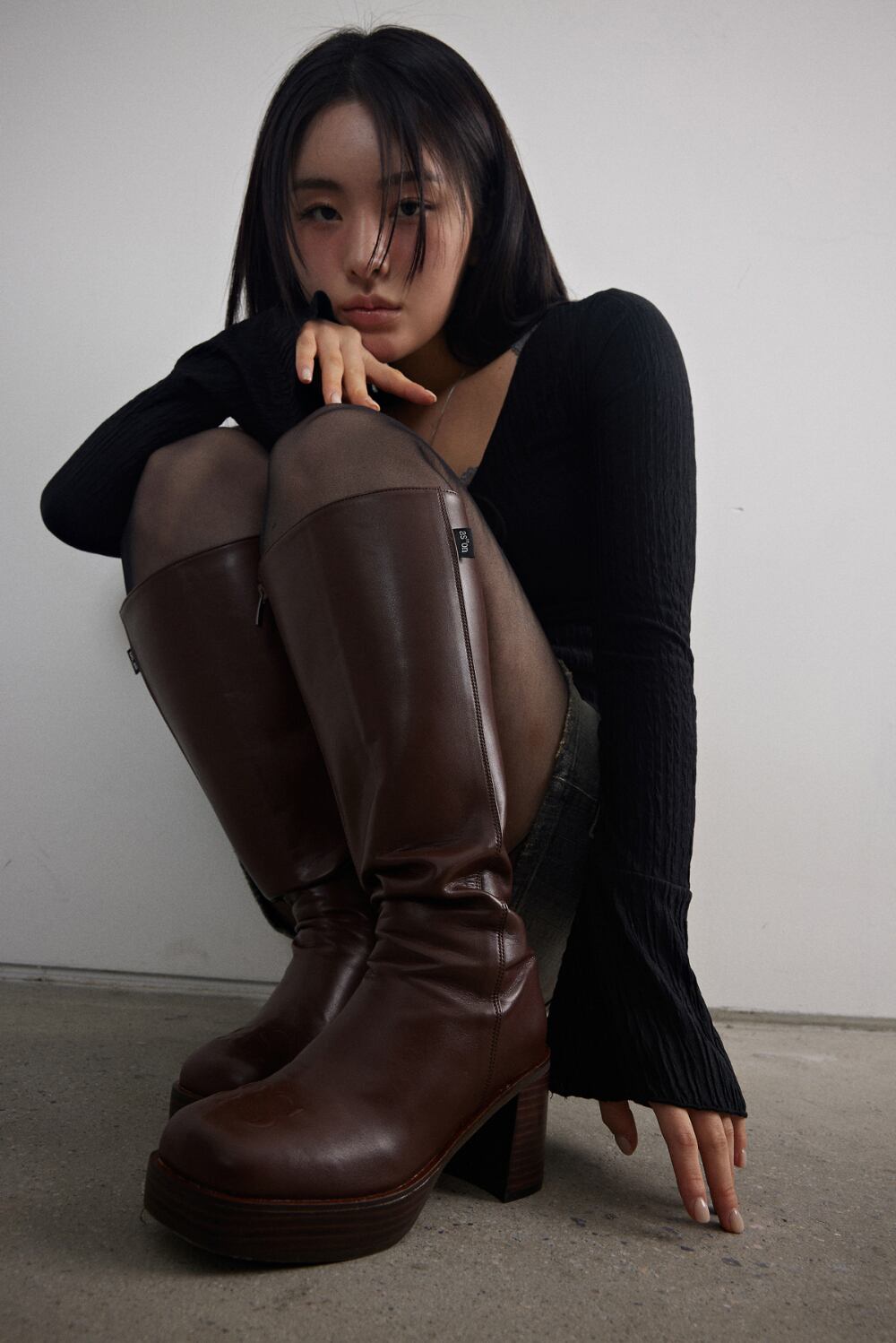 as”on] CLASSIC LONG BOOTS / BROWN 正規品 韓国ブランド 韓国通販