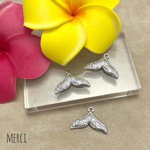 ホエールテールデザインステンレスチャーム/SUS201 /パーツ/クジラ/