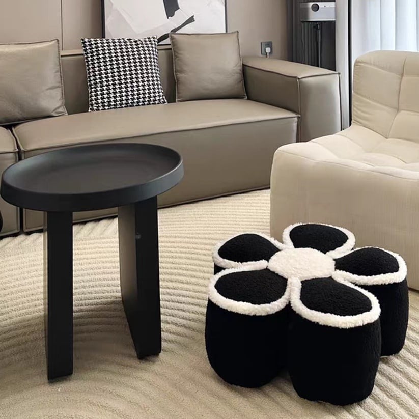 緑色 花柄 クッション付きオットマン 別注プロダクト／国産