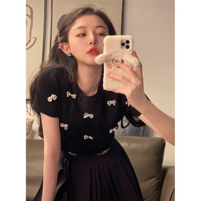 ブラックButterflyデザイン Tシャツ シャツ ルーズカジュアルトップス サマー 夏物 モンロー78162088672