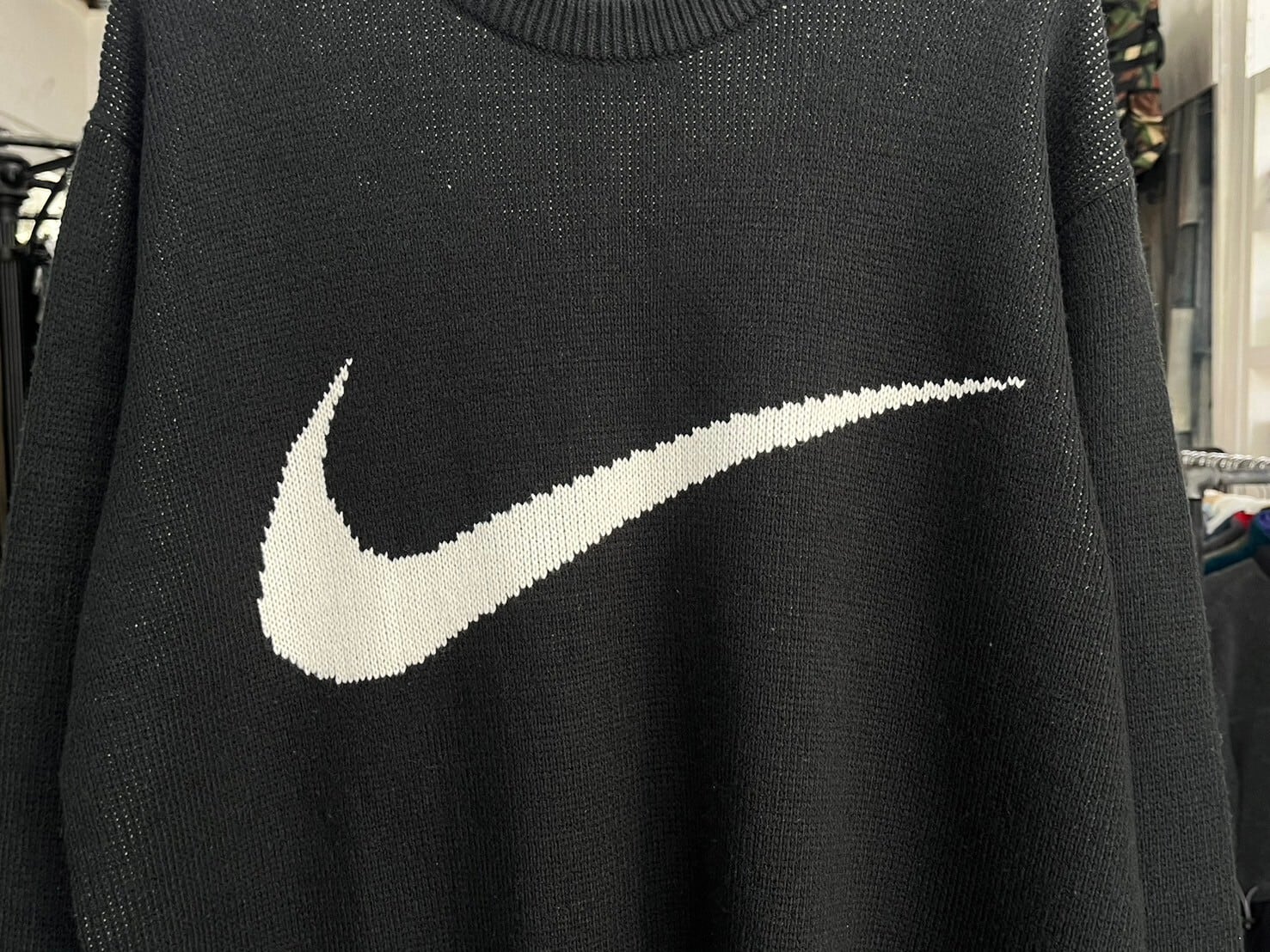Supreme × NIKE SWOOSH SWEATER BLACK LARGE BV7549-010 68138 | BRAND 
