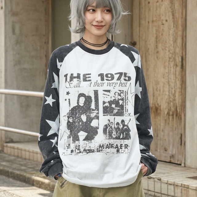 ヴィンテージライクスターパターンラグランTシャツ 2col R02570