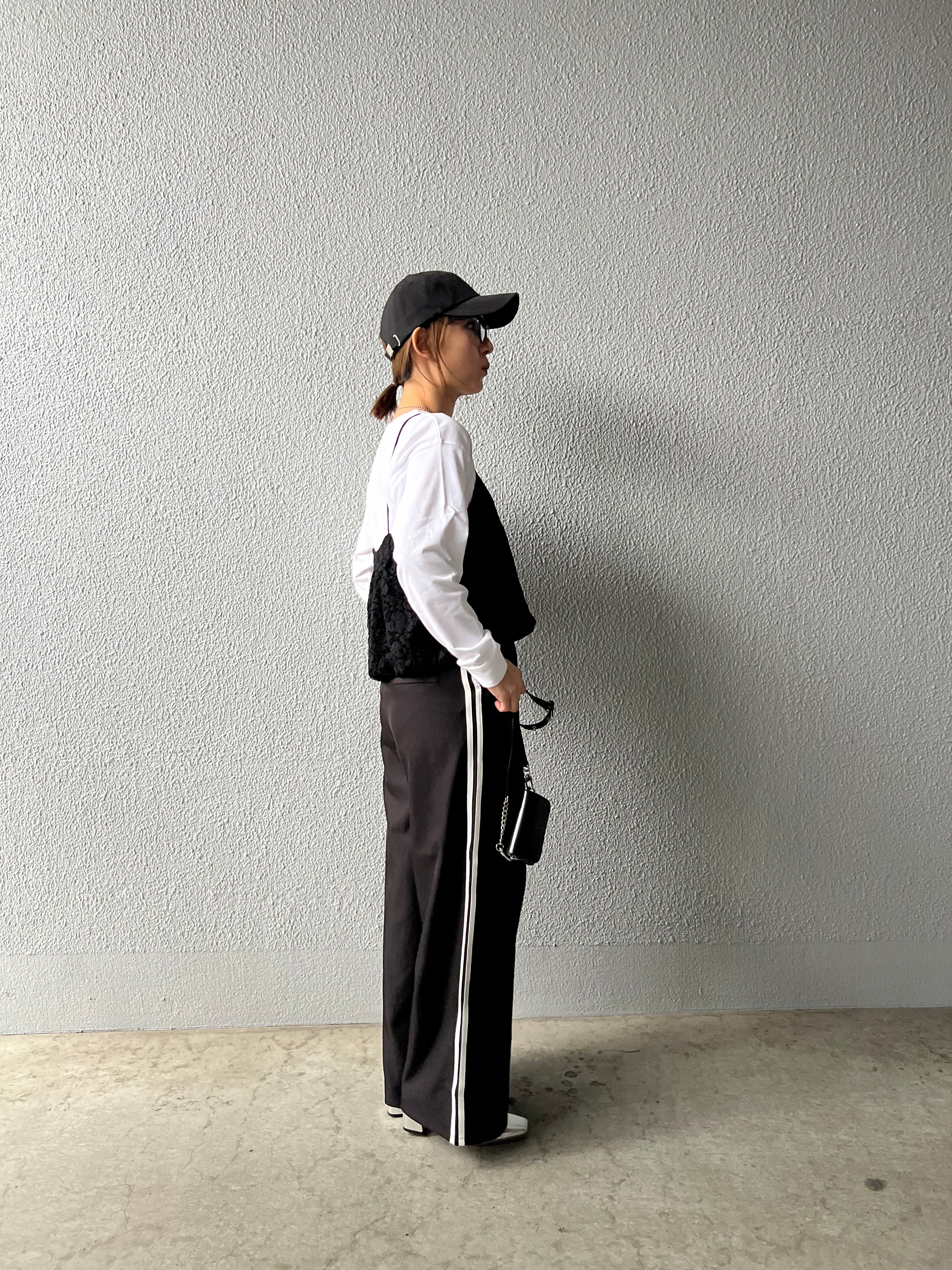 【SELECT】サイドラインジョーゼットパンツ