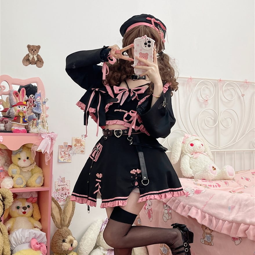 サブカル 服 地雷系 通販 ジャケット トランペットスリーブ 闇かわいい