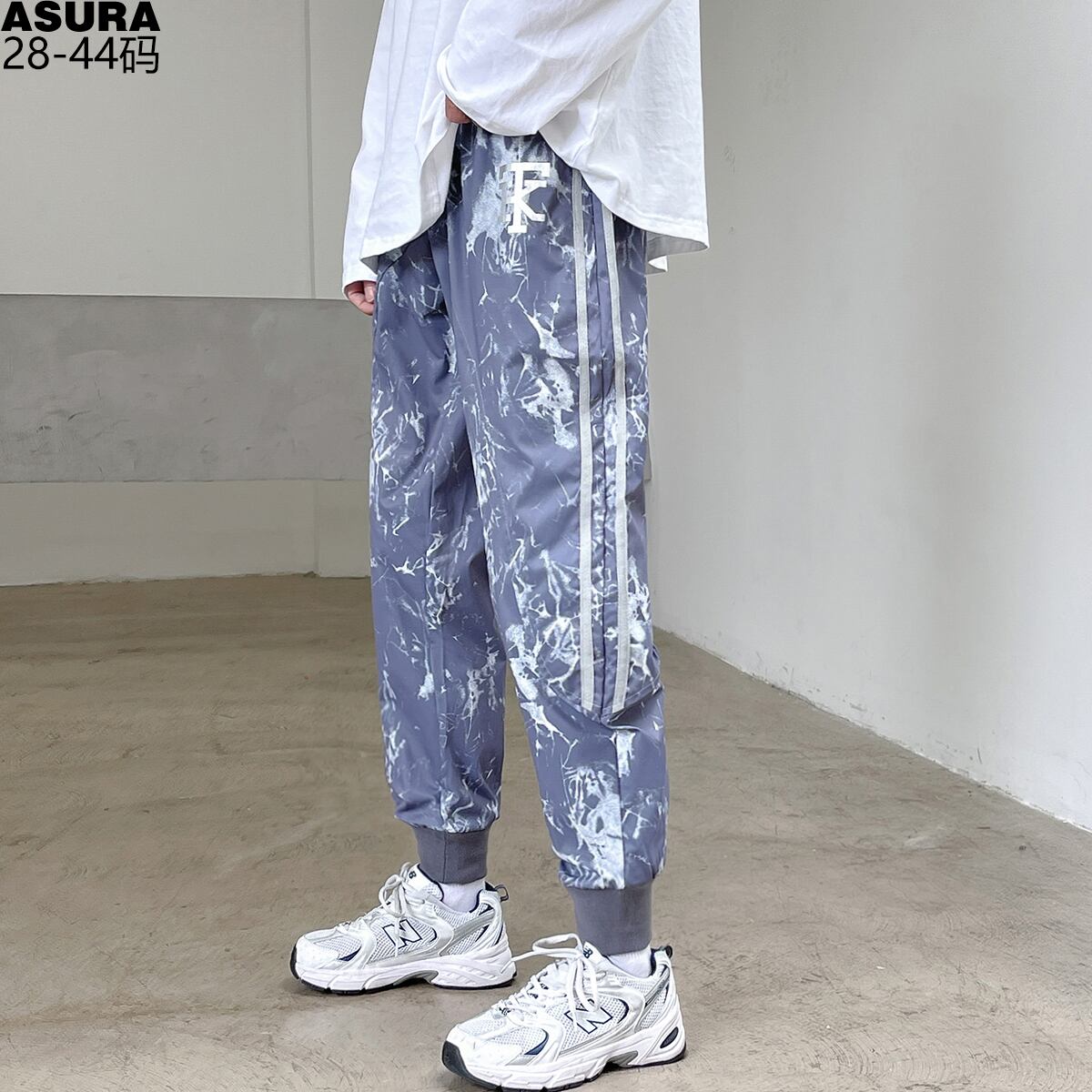カジュアルパンツ ロングルーズスプリングサマー ストリート 大きめサイズ 春物 夏物 ASURAプラスサイズメンズ24032000851