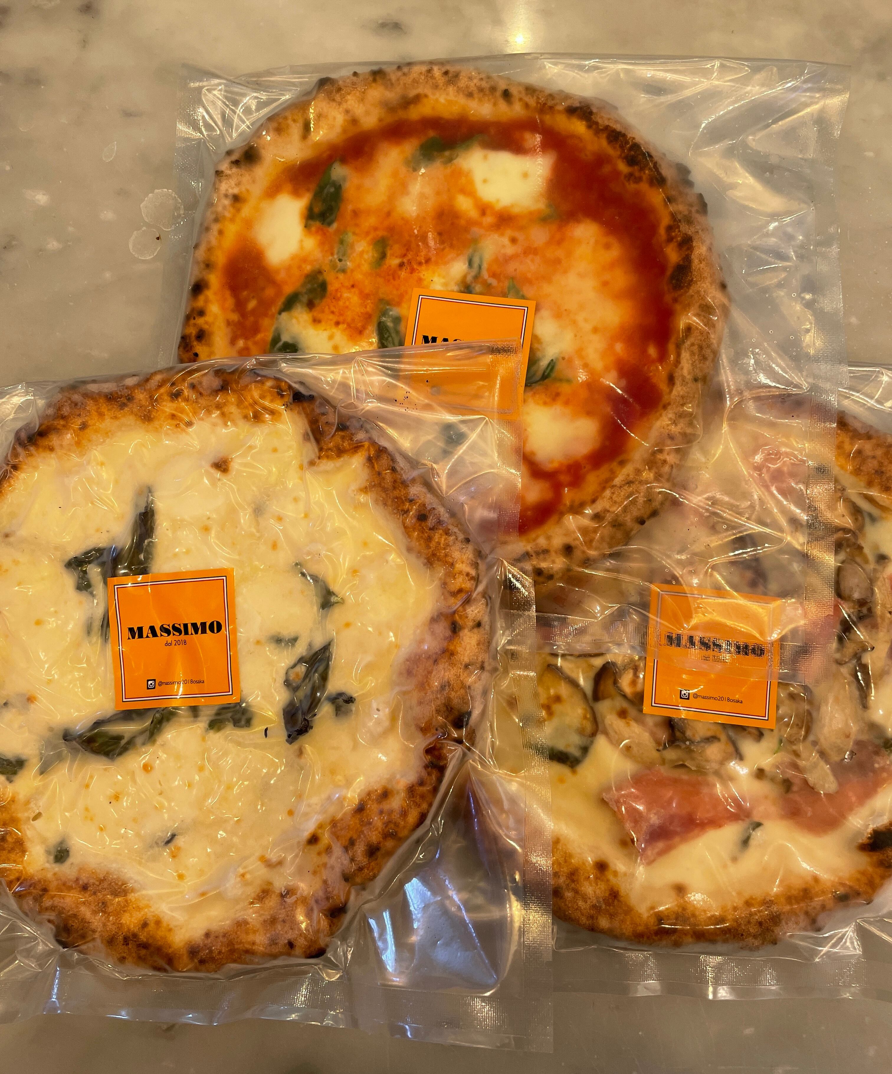 PIZZA　もちもちでジューシーな薪窯焼きピッツァ3枚セット！！送料無料(沖縄、北海道除く)でお得です！！　MASSIMO