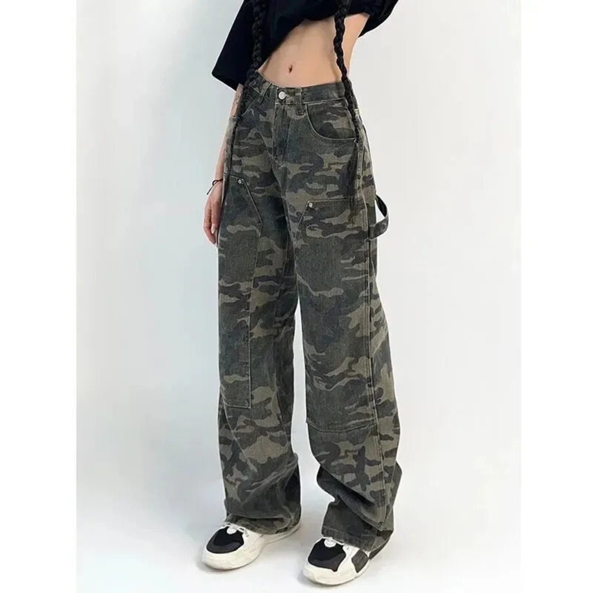 MEXZT 迷彩カーゴパンツ女性 Y2K ストリートローライズジーンズレトロ 