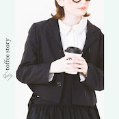 ネイビーの街角クロップドジャケット 《W0192》