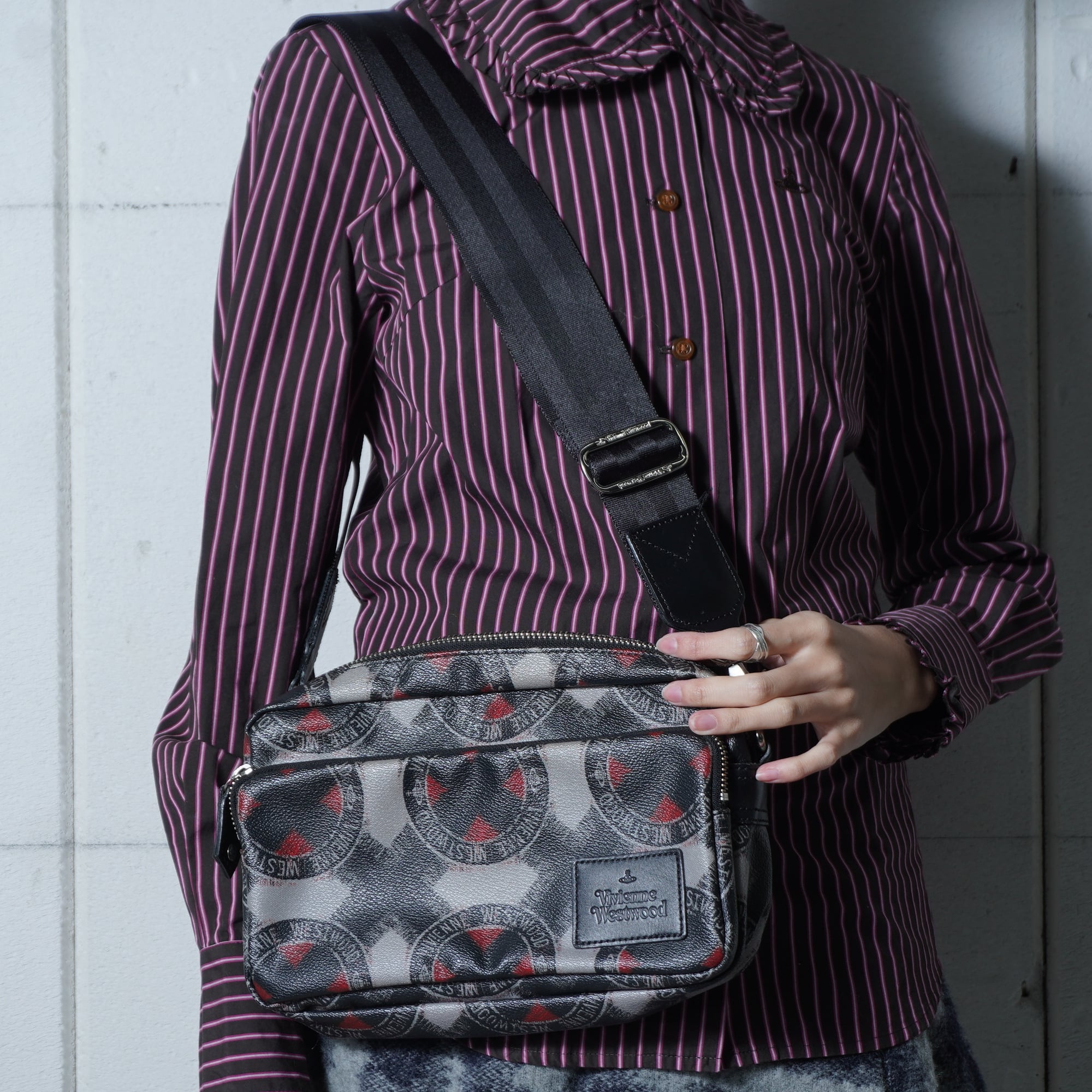 BURBERRY】バーバリー ホースロゴノバチェックキャンバス・レザーミニ
