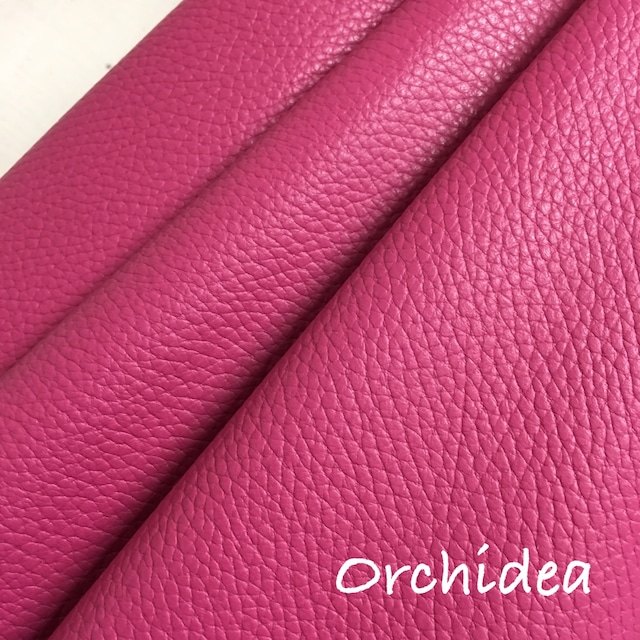 【再入荷】36cm×36cm カルトナージュ用イタリア製レザー  Orchidea(濃いめピンク）