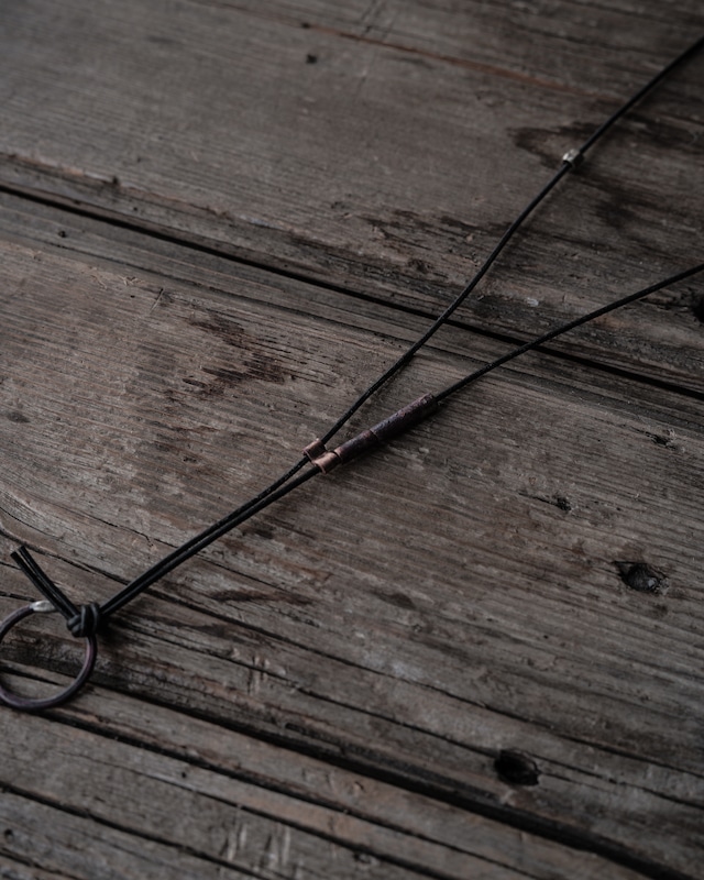 銅リングネックレス　黒　sasaki yuichi