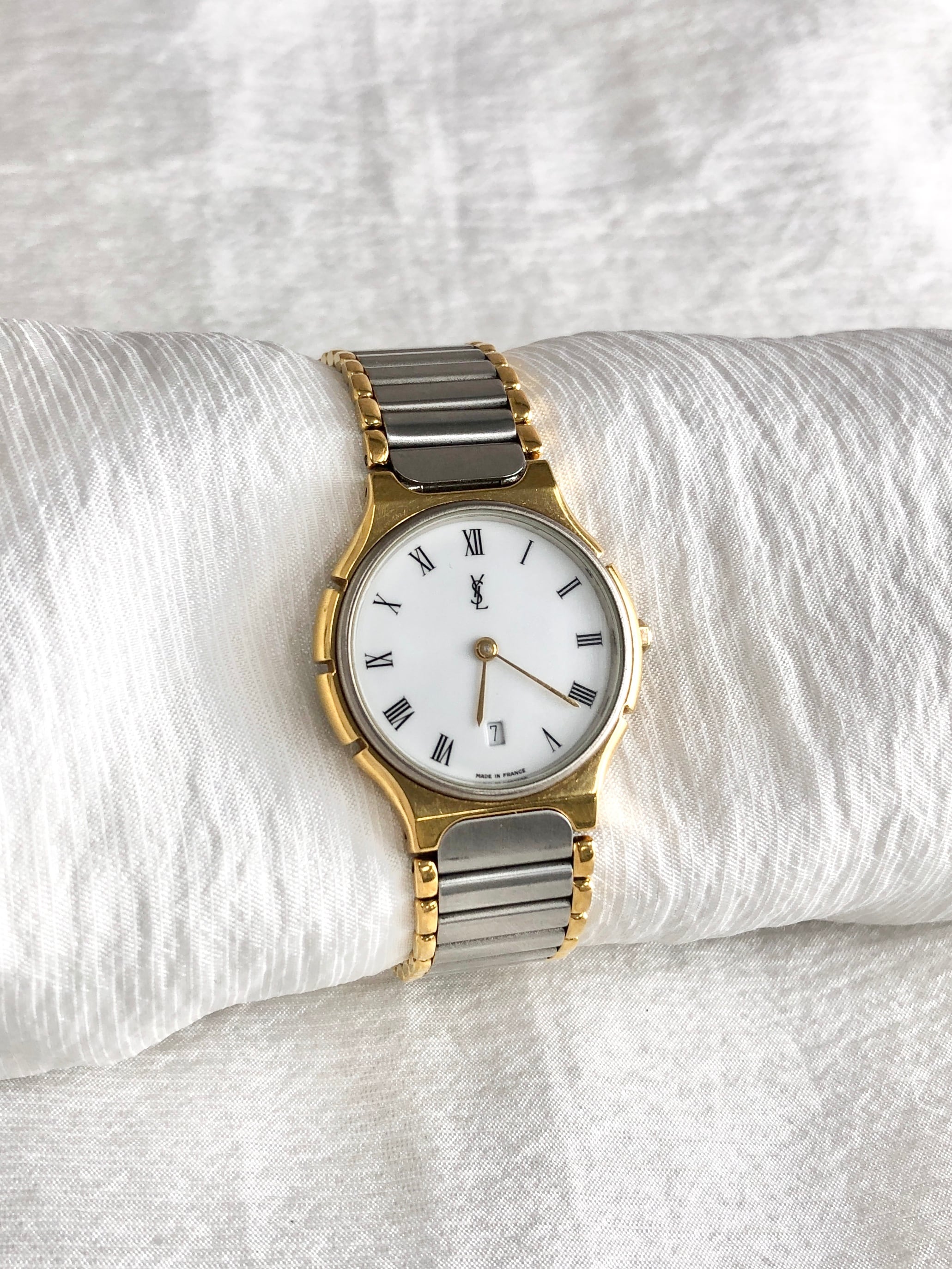 Yves Saint Laurent イヴ・サンローラン 腕時計 シルバー YSL 345010 ステンレススチール vintage ヴィンテージ オールド mg725r