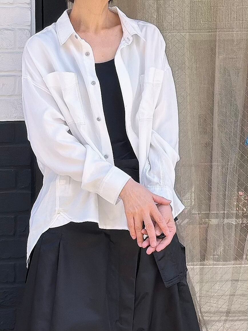 ホワイトテンセルダンガリーシャツ　9900円