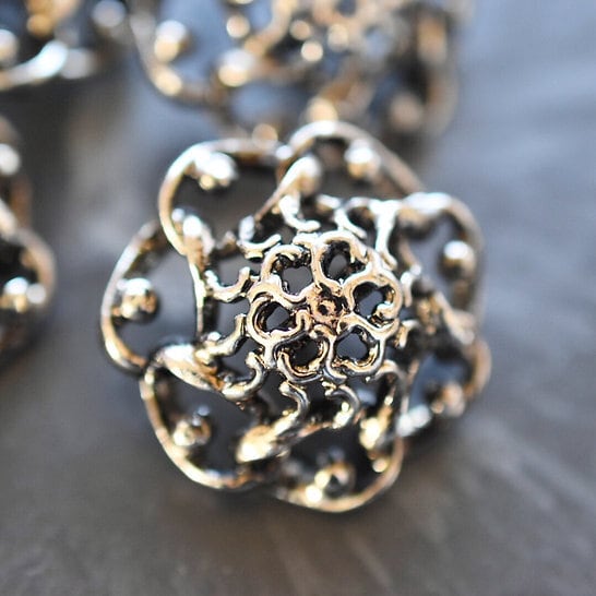 シルバーメッシュフラワー 25㎜