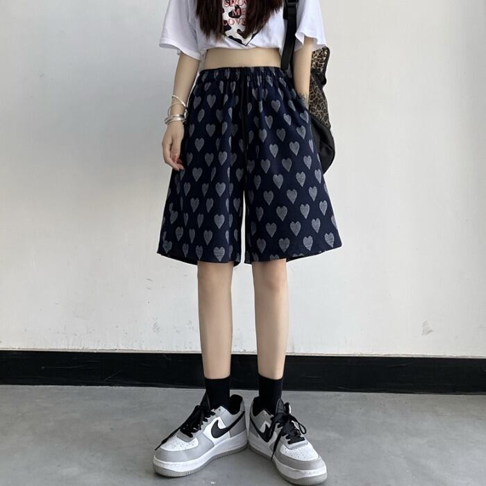 サマールーズカジュアルショーツ プリントパンツ レディース ストリート 夏物 ブルマー ケッペル96692369390