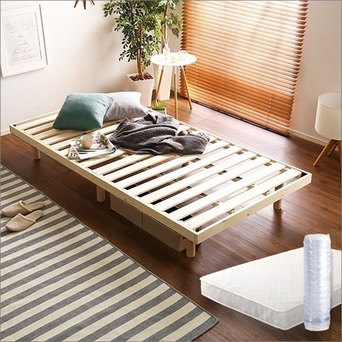 3段階高さ調節 脚付きすのこベッド シングル Lilitta-リリッタ- ポケットコイルロールマットレス シングル