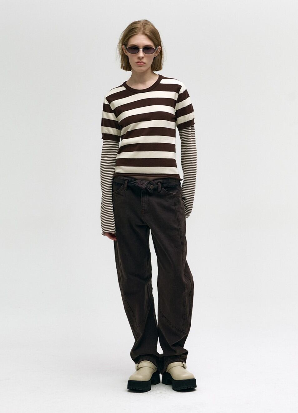 ☆LE SSERAFIM チェウォン 着用！！【MARGESHERWOOD】STRIPE LAYERED