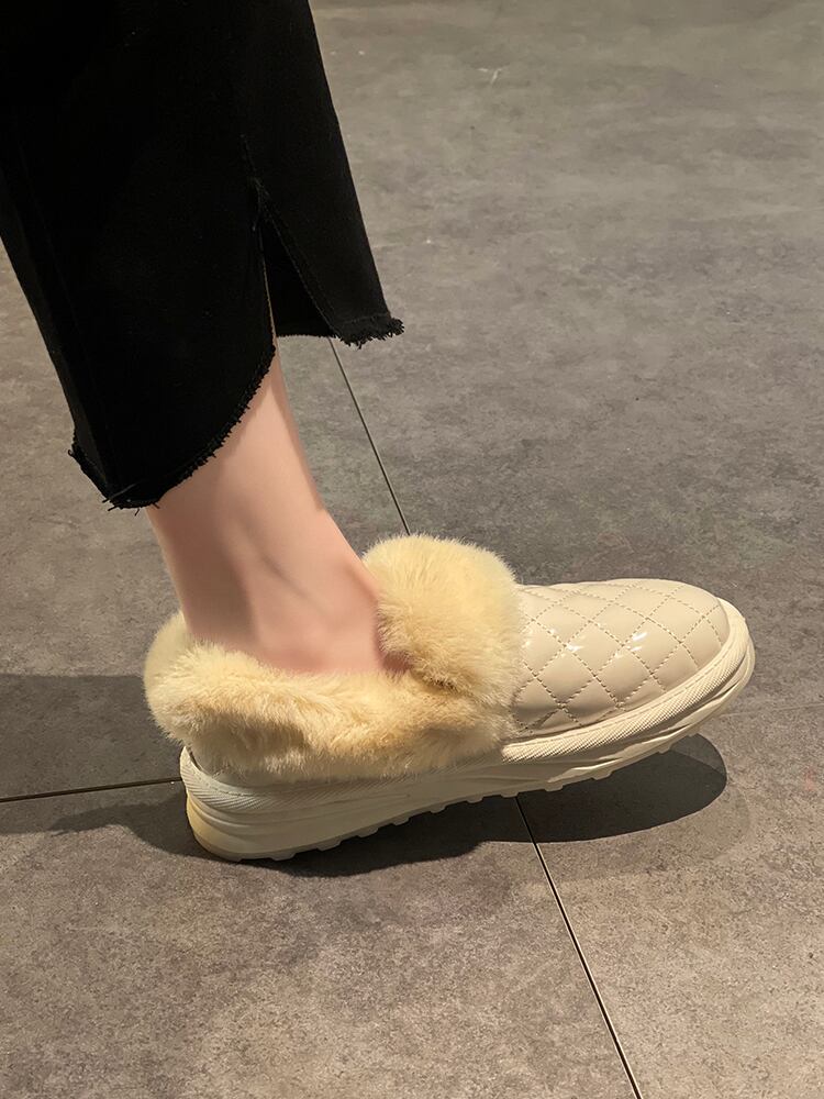 レザーショートブーツオータムウィンターベルベットホワイト 靴 シューズ コットン 秋物 冬物 防水 部族の婦人靴61722283724