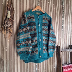 エクアドル製 ネイティブ柄カーディガン used [512045]