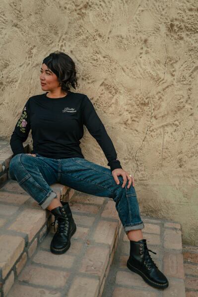 Women's Rose & Thorn Bling Long Sleeve Top | ハーレーダビッドソン福岡