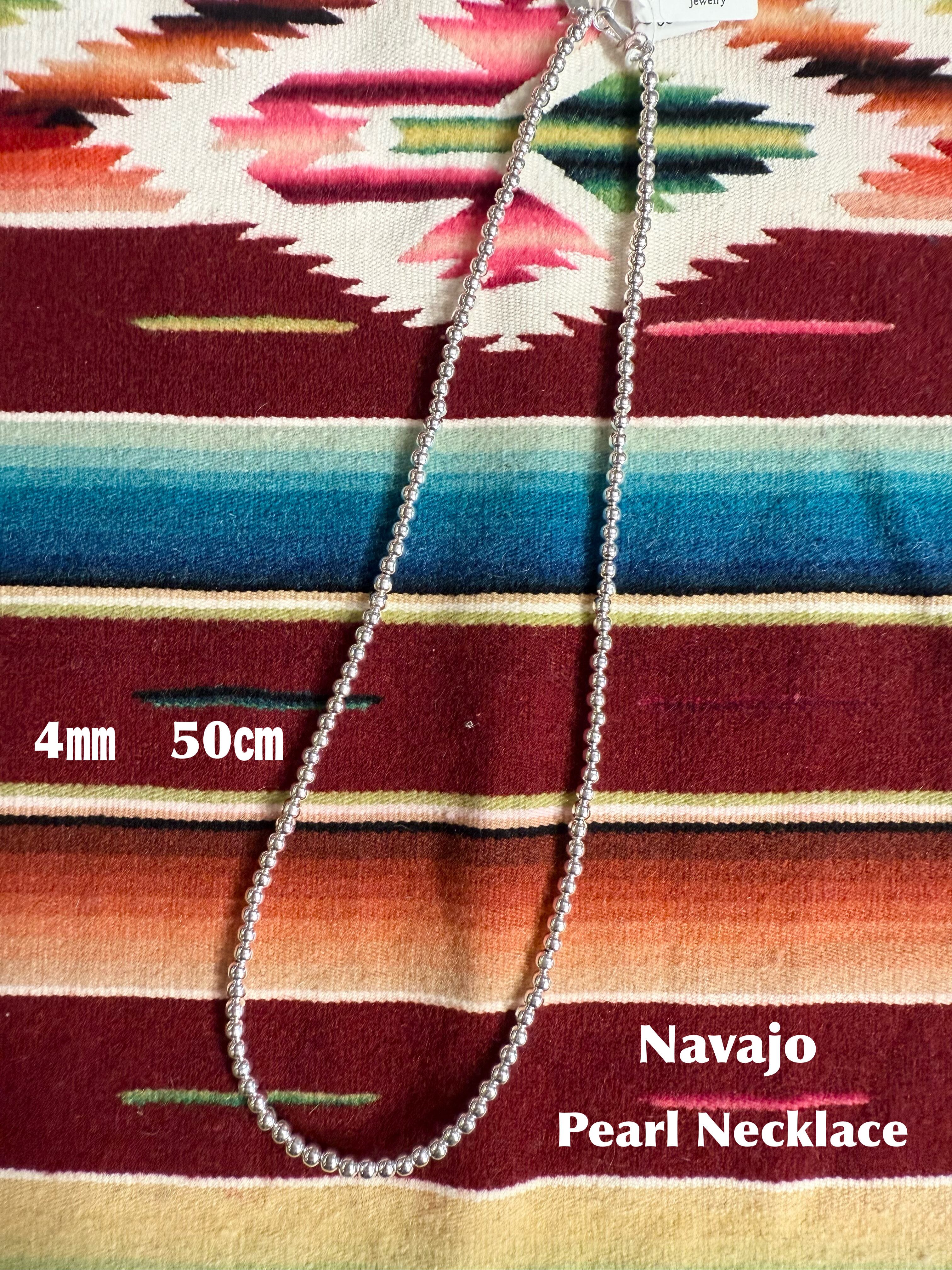 Navajo Pearl Necklace 丸型4㎜ 長さ50㎝ ナバホ族 ナバホパール