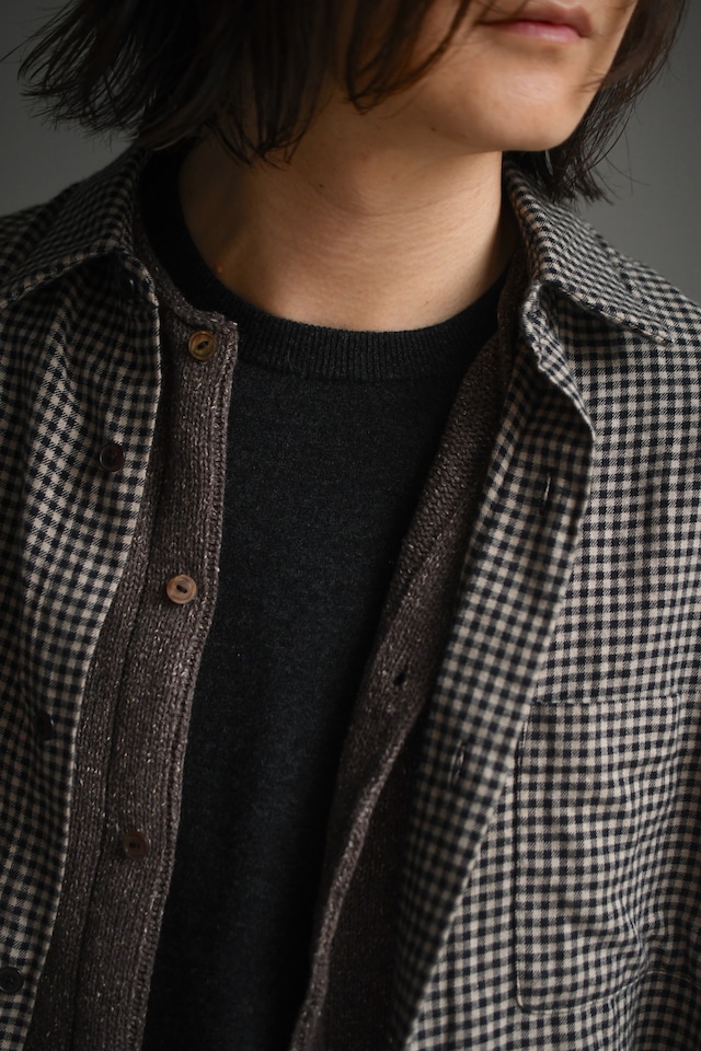 obafer / Silknep Crew Cardigan (Brown)