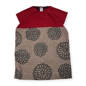 SOU・SOU ソウソウ 花柄 長方形 貫頭衣 ワンピース/レッド×グレー レディース