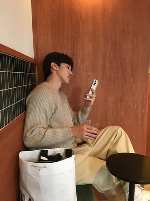 【Muscle Fit】Maison Ribbed Round Fit Neck Knit(5color)