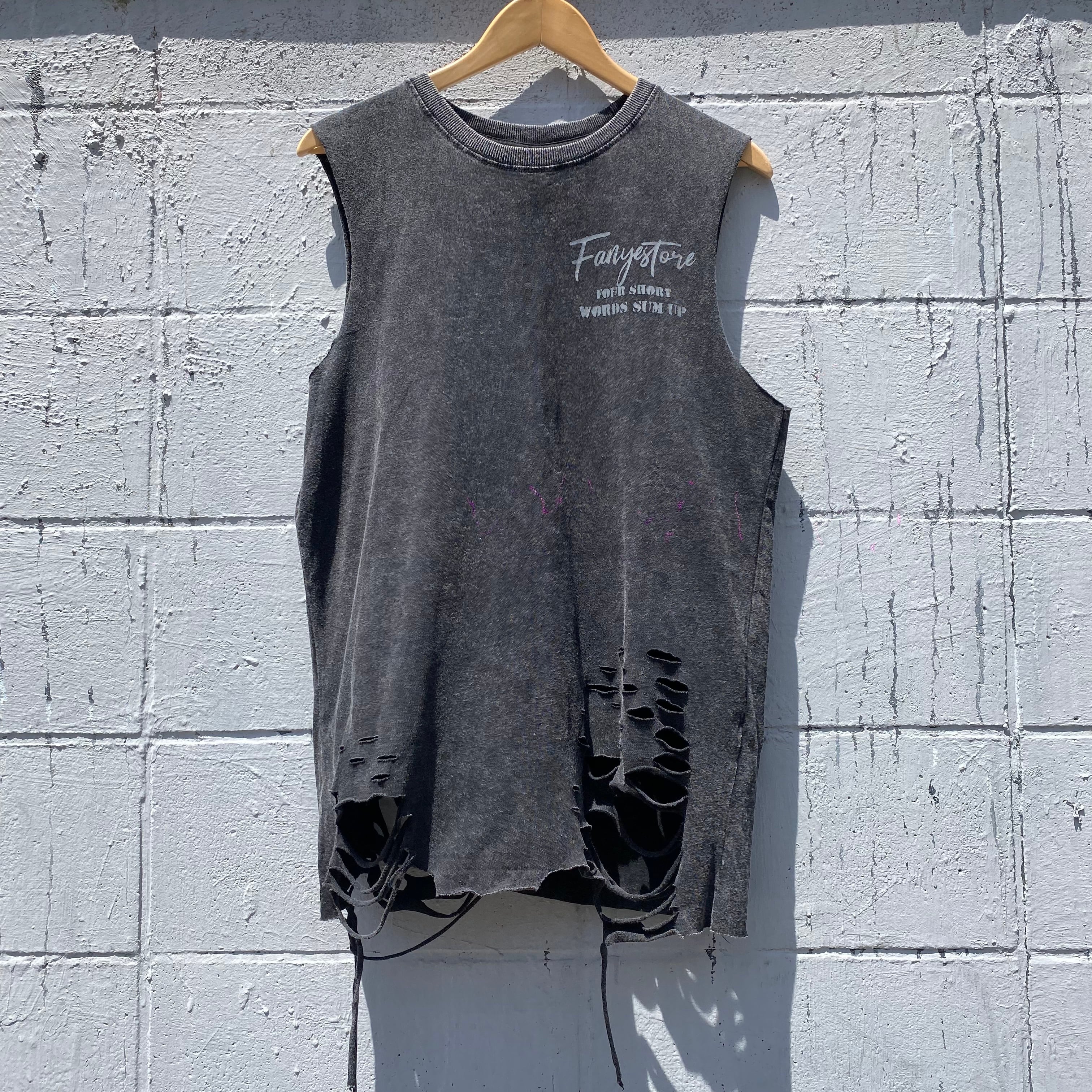 No sleeve カットソー タンクトップ  ノースリーブ ストリートファッション  メンズ レディース ユニセックス 韓国