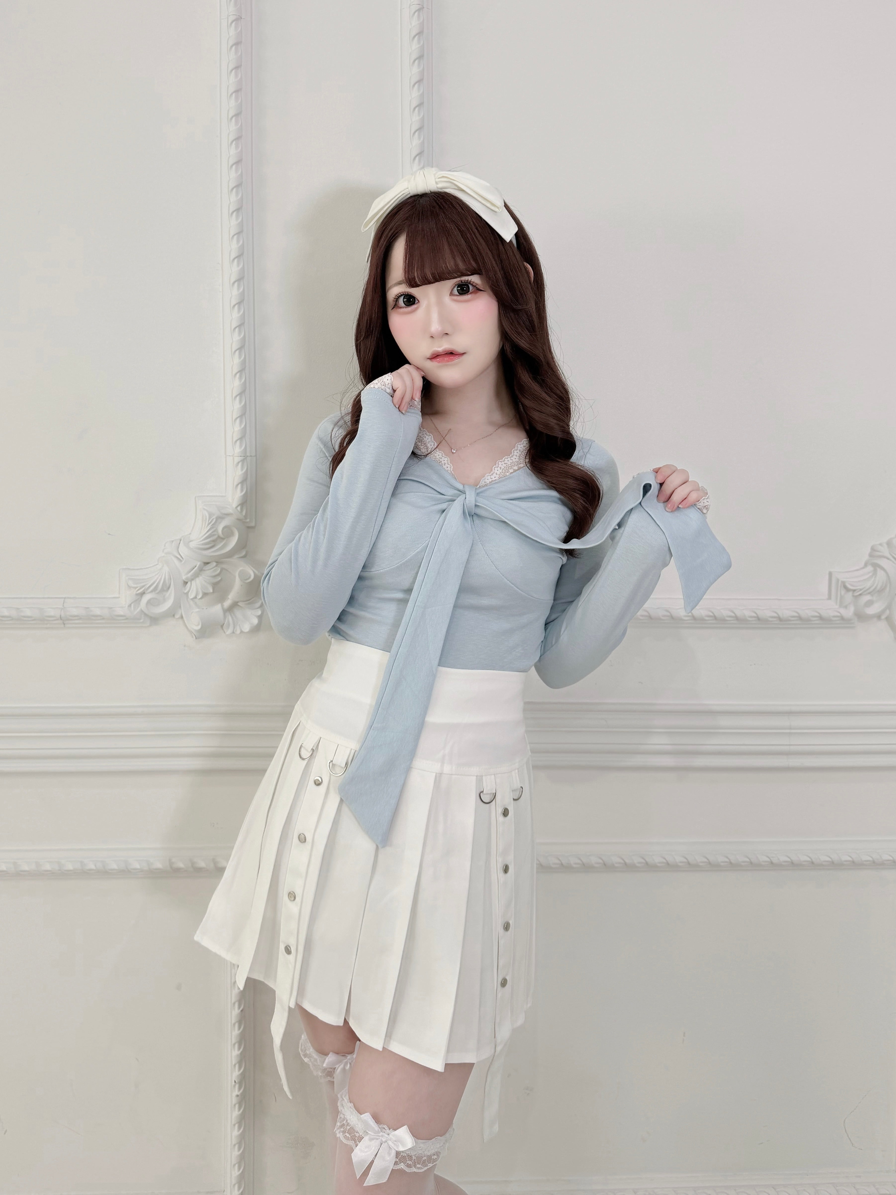 【LAST2】bitter belt pleats skirt