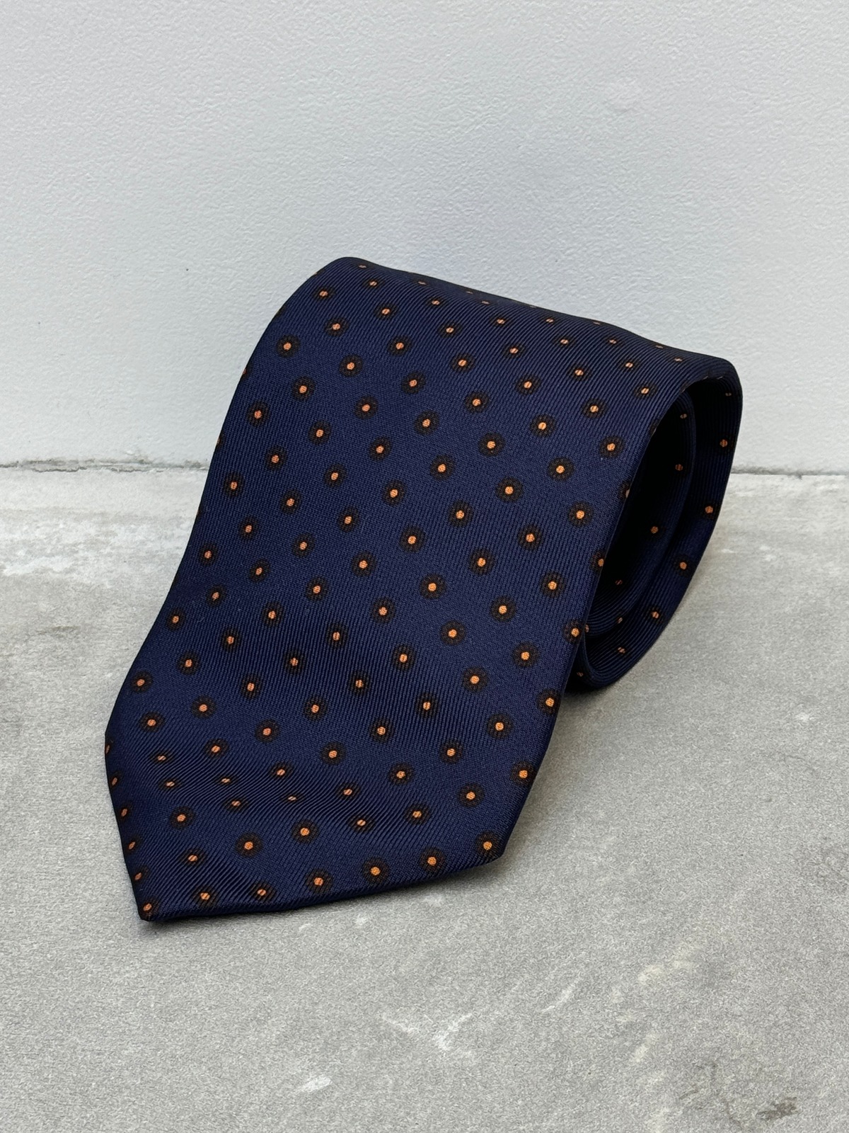 Cravate En Soie E.G. Cappelli - Bleu Géométrique - Fait Main En Italie - Occasion