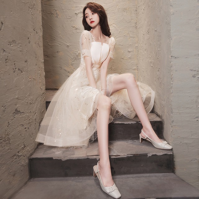 【パーティードレス】大きいサイズ パーティードレス かっこいい 結婚式 お呼ばれドレス 結婚式のお呼ばれ ワンピース シンプル ミディ ワンピース 20代 30代 40代 成人式 同窓会 卒業式 入学式 卒園式 入園式 謝恩会 袖あり 体型カバー フォーマルドレス 結婚式フォーマル お呼ばれ 二次会  フォーマルワンピース おしゃれ ブラック 黒 シャンパン XS S Ｍ L XL 2XL