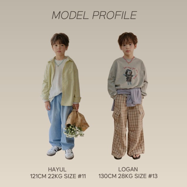 《送料無料》予約:スプリングチェックシャツ【HIKIKI】※ジュニアサイズ