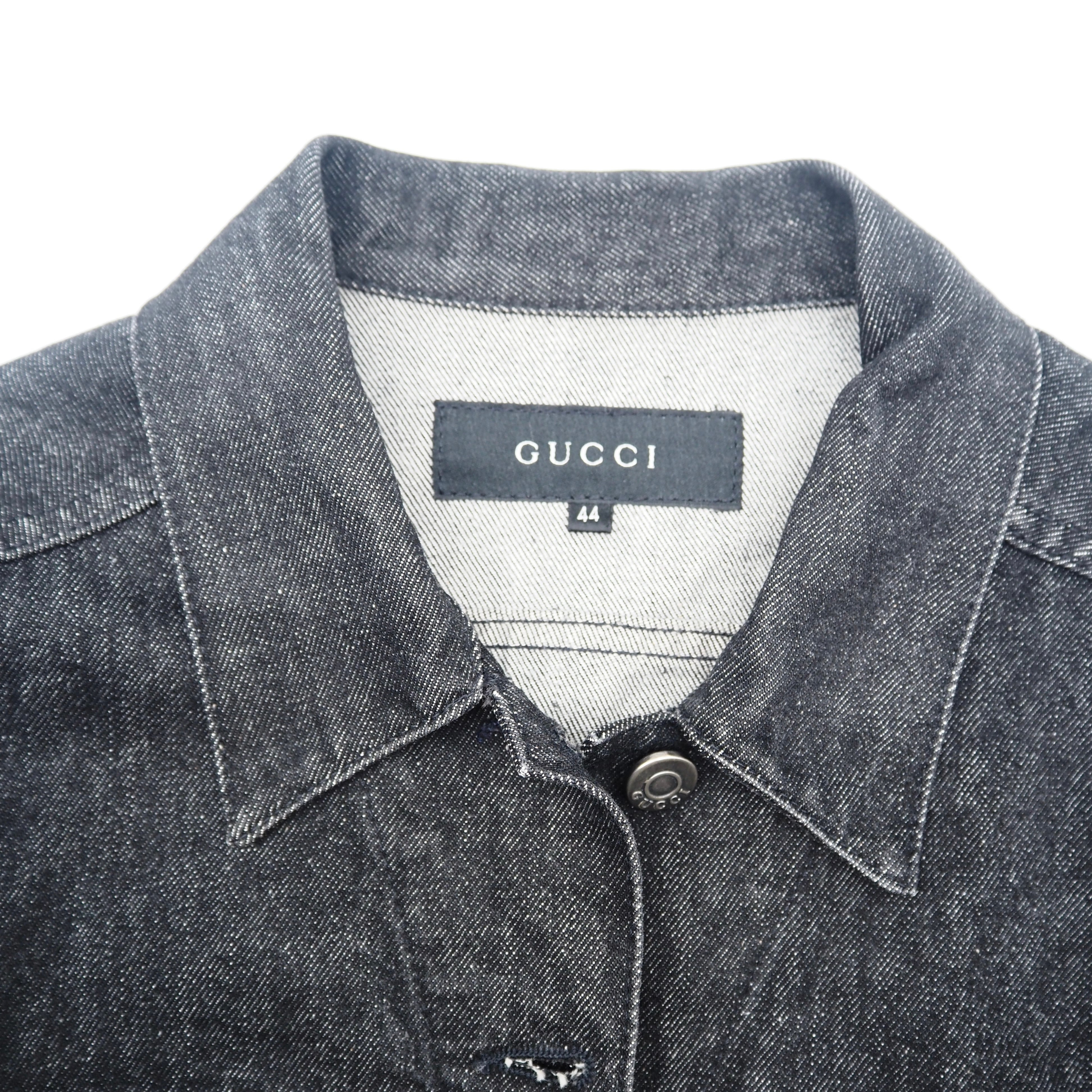 美品　グッチ デニムジャケット ブラック　コットン100%　サイズ42 GUCCI デニムジャケット ブラック コットン グッチ | 2122TOKYO