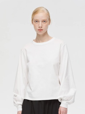 【mizuiro ind ミズイロインド】PUFF SLEEVE LONG T-SHIRT パフスリーブロングTシャツ 1-210069 (3COLORS)