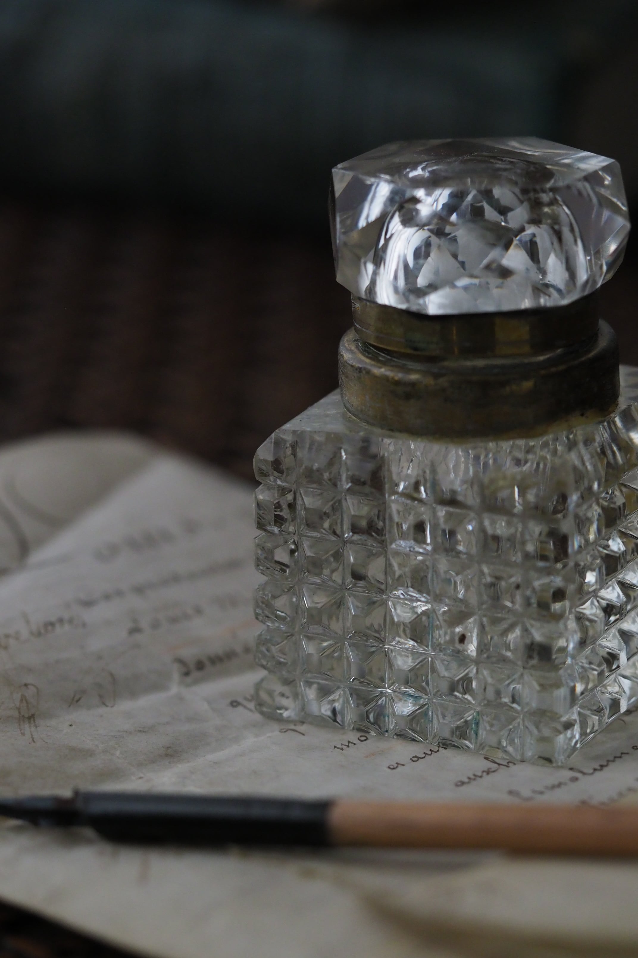 カットガラスインクボトル-antique glass ink bottle | アンティーク