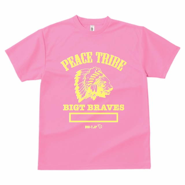 ＜新作！＞インディアンヒグマ PEACE TRIBE DRY Tシャツ：ピンク