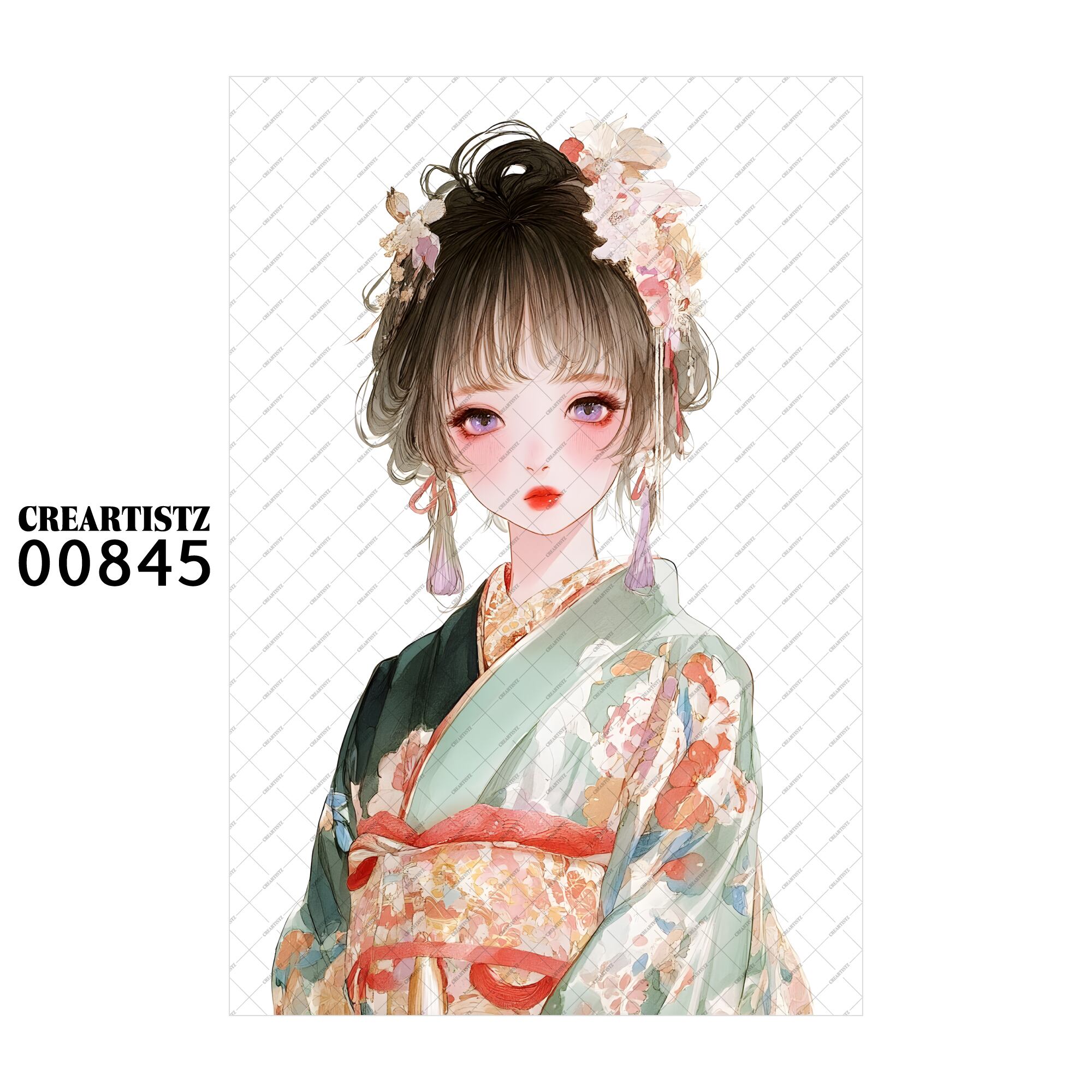 00845 ガール キュート オリジナル ペーパー/ステッカー 4枚セット CREARTISTZ