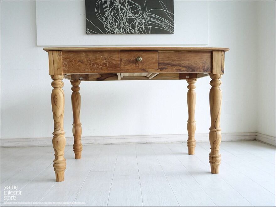 チーク無垢材 デスクRepro100N 机 テーブル パソコンデスク カウンターデスク ナチュラル 什器 無垢材家具 世界三大銘木