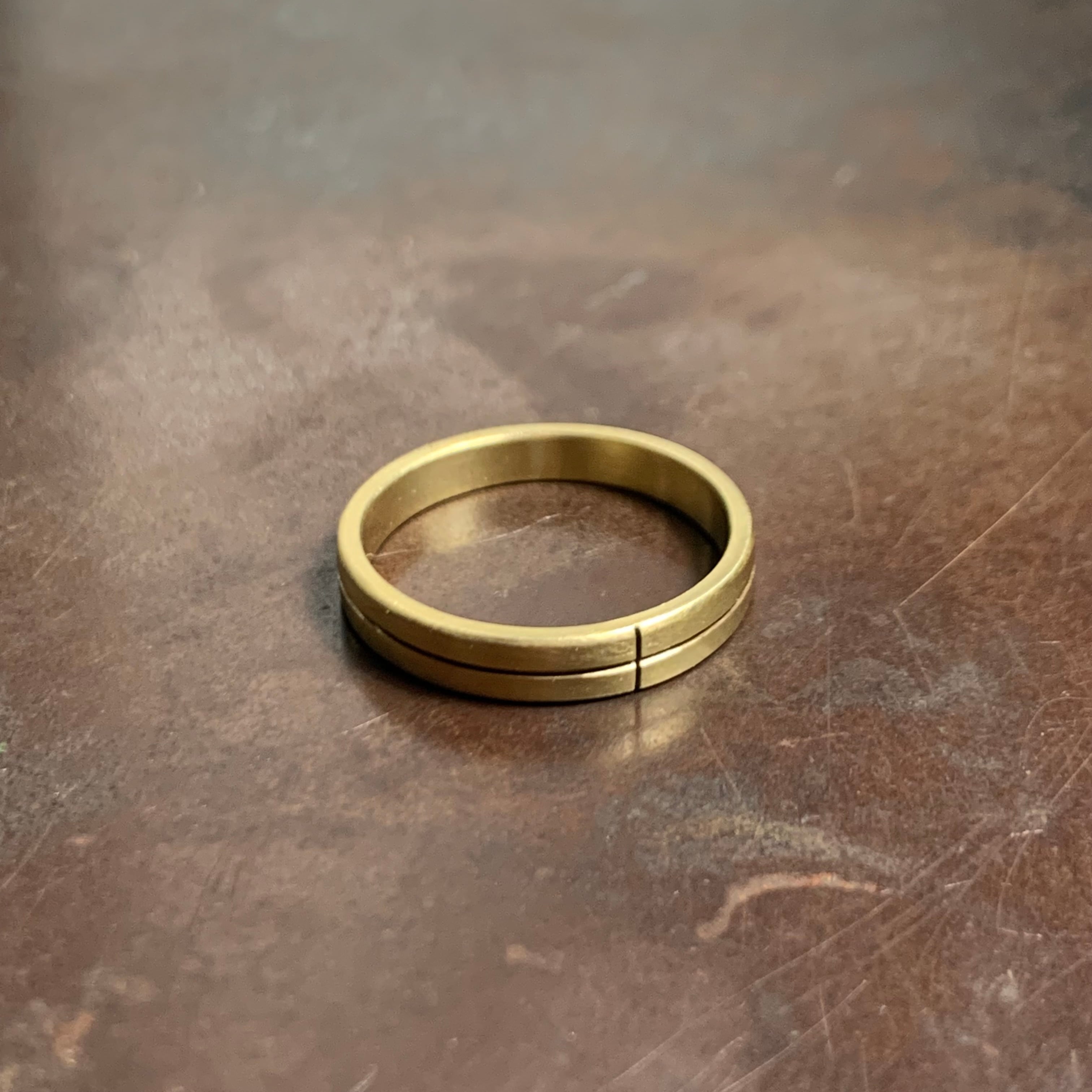 真鍮リング 溝 クロス | kisoubutu