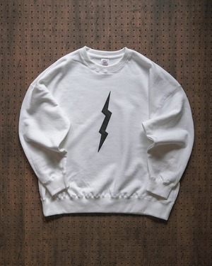 "black thunder" sweat shirt in white（受注生産）